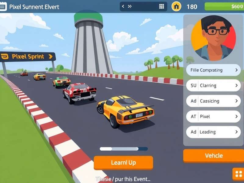 Bangalore Pixel Sprint gameplay screenshot showing pixel art racing cars